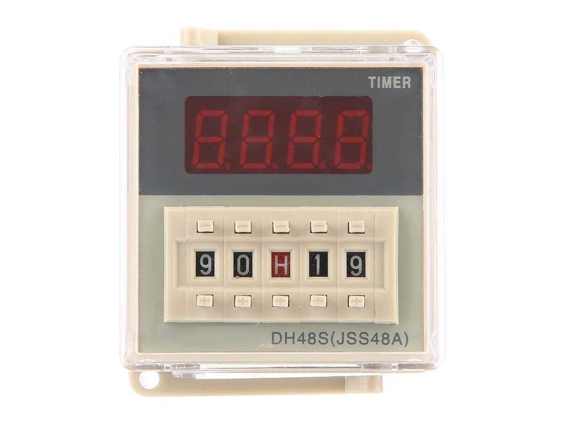 Relé Temporizador De Retardo De Encendido Dh48s-1z Con Pantalla Digital 0.01s-99h99m Ac 220v Y Base