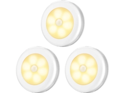 Kit Com 3 Unidades De Lâmpada Led Com Sensor De Movimento, Branco Quente