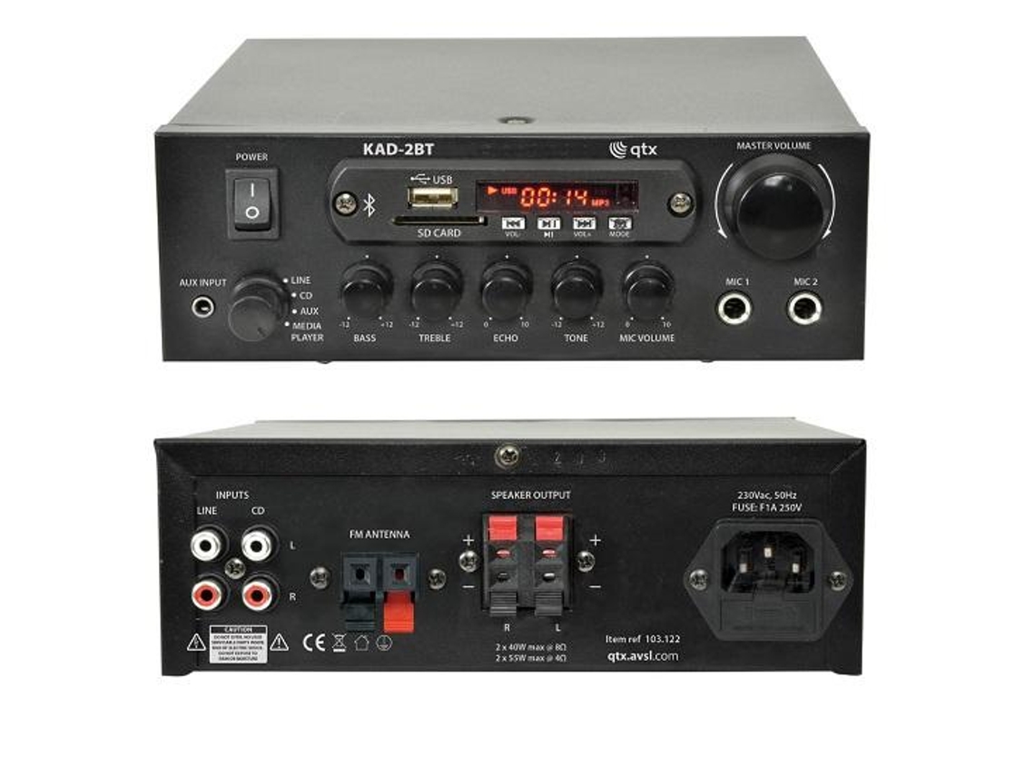 Amplificador Stereo C/ Usb/Sd/Mp3/Bluetooth