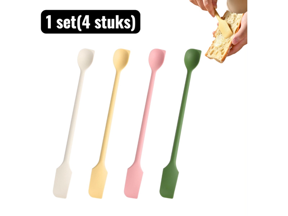 Conjunto 4 Espátulas De Silicone Resistentes Ao Calor, Não Riscam Massas, Para Cozinhar E Assar