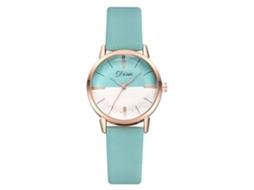 Relógio de Pulso Feminino de Quartzo Casual com Pulseira de Pu Azul Céu