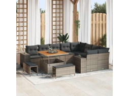 Vidaxl Conjunto De Sofá De Jardim 12 Unid. 9-número De Lugares Cinzeto