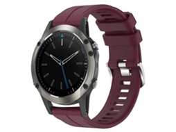 Pulseira De Relógio Lurelia Para Garmin Quatix 5 Sapphire 22 Mm Silicone Borgonha