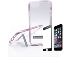 Kit Capa e Película Vidro iPhone 7, 8 Spigen Crystal Hybrid Rosa