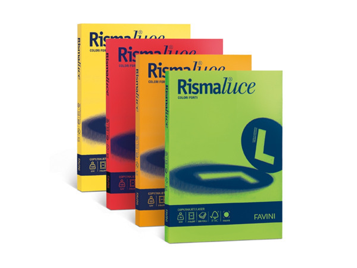 Papel FAVINI Rismaluce para impressora jato de tinta A3 297X420 Mm 125 folhas vermelho