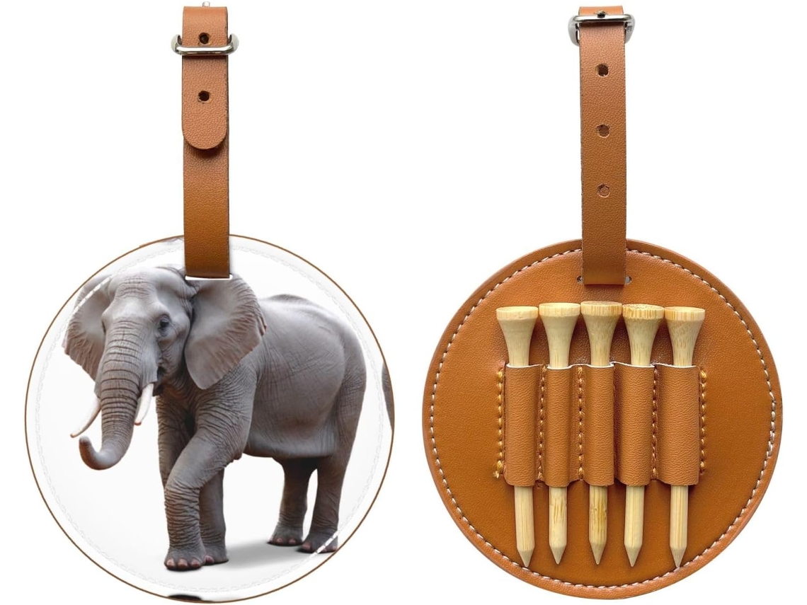 Bolsa para Tees de Golfe Majestic Elephant, Preta, Fácil de Transportar e Eficiente | S/MARCA