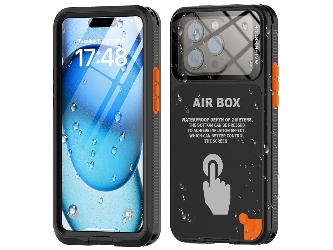 Capa Água Metros para iPhone 14 pro max VEANXIN Azul