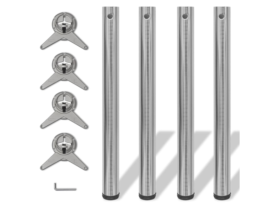 Table Leg, Table Legs Vidaxl Prateado Ferro (710 Mm)