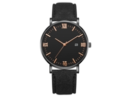 Relógio de quartzo com pulseira de couro PU, estilo simples e moderno, decoração manual.