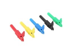 Conjunto de 5 garras Jacaré Topincn de 4 mm niqueladas para teste de firmeza em aplicações automotivas, de comunicação e outras.
