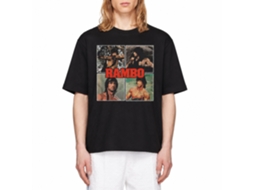 Rockinstone Rambo Movie Multi Image Black Adult T-shirt Size:m