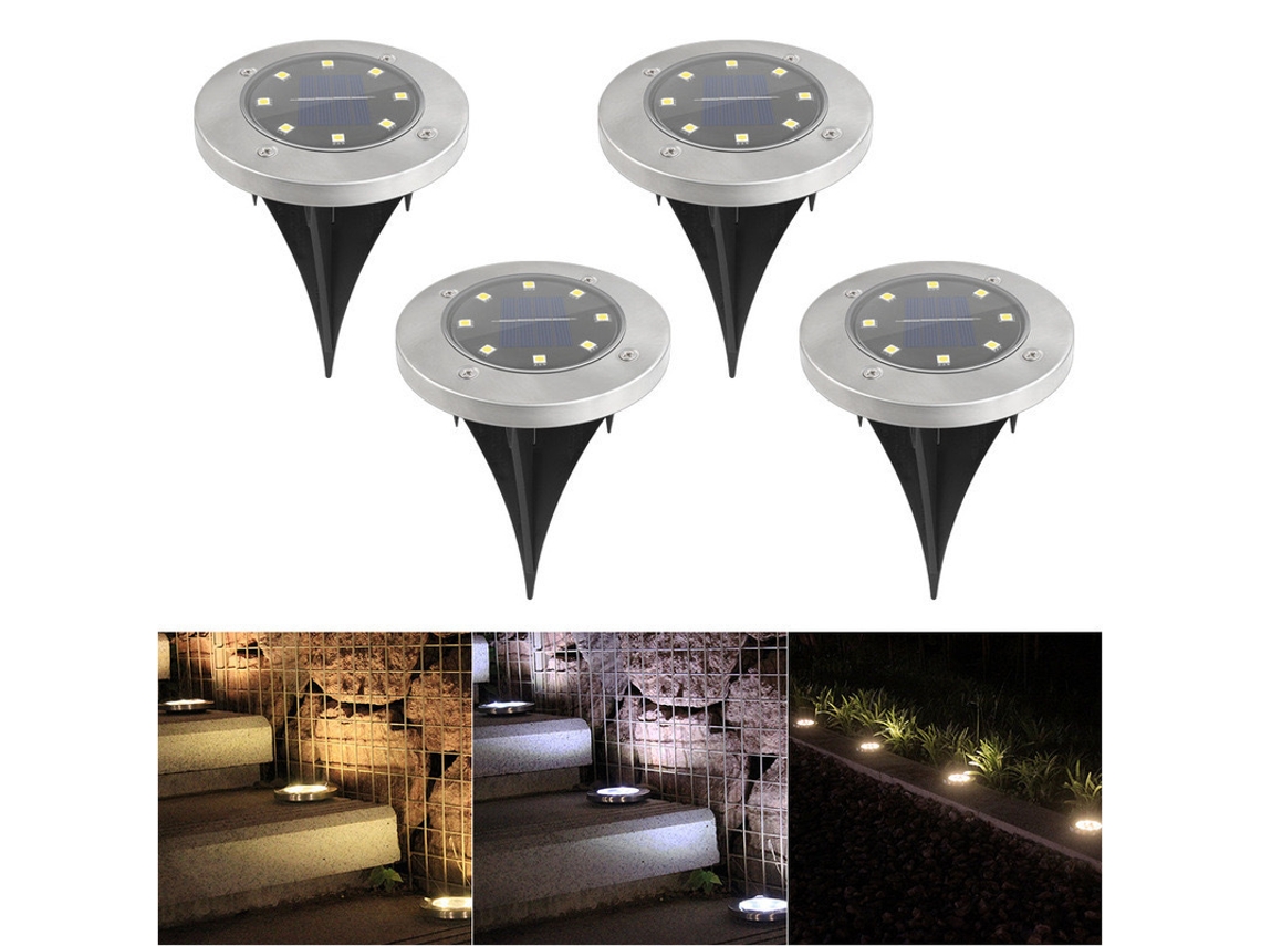 Luminária Solar de Solo com 8 Leds Ip65 AQUAFORGE para Jardim