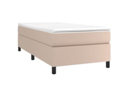 Cama Com Molas/colchão 80x200 Cm Couro Artificial Cappuccino