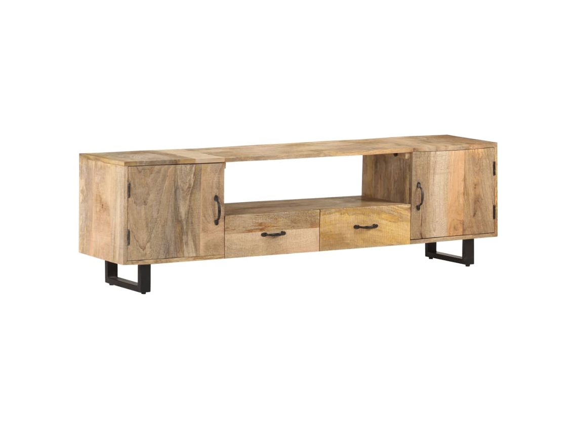 Mueble Para La Tv De Madera Maciza De Mango 160x30x45 Cm Dkd Home Decor