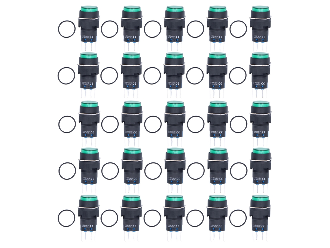 Interruptores Botão Auto-bloqueáveis 25pcs 8 Pinos Sunflare