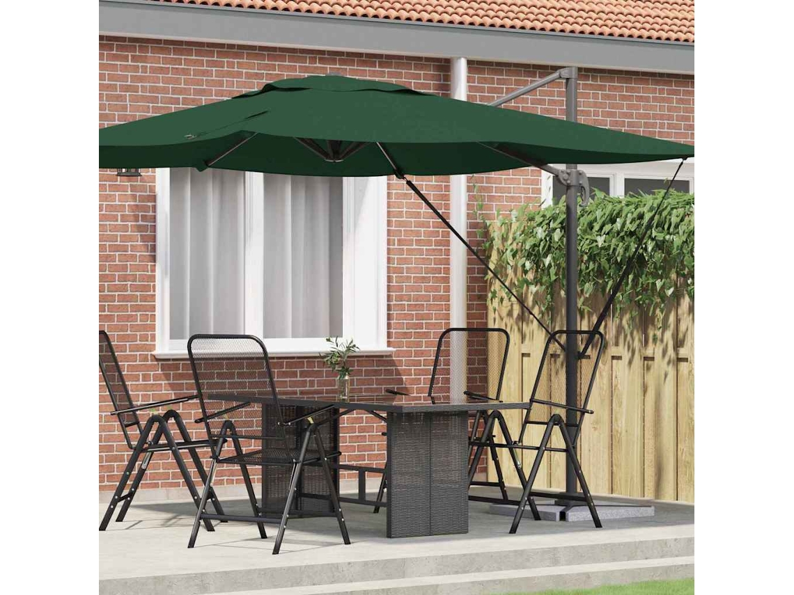 Vidaxl Parasol Roma Verde 286 X 284 X 265 Cm Alumínio E Poliéster