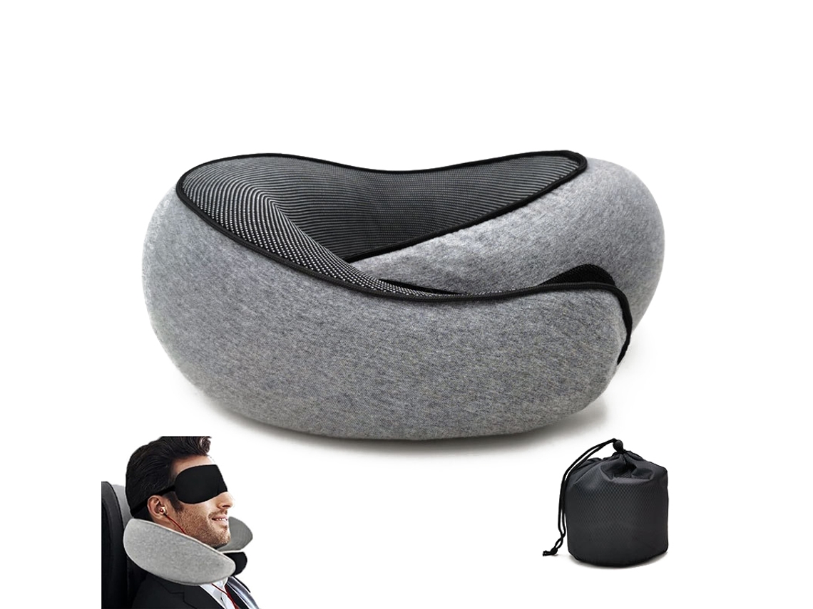 Lurelia Almofada Viagem, Espuma Viscoelástica, Formato U, Apoio Pescoço, Dobrável, Capa Lavável