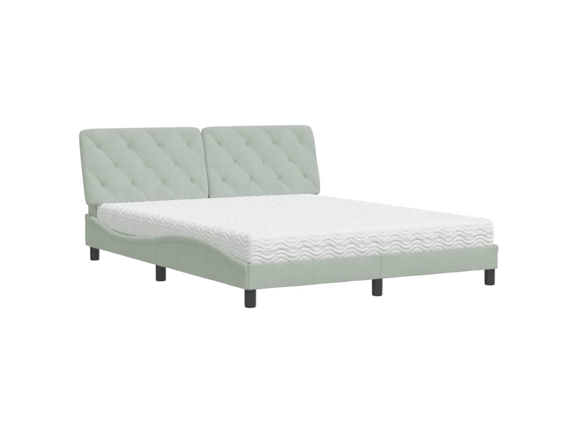Bed, Beds Vidaxl Cinzeto Veludo (160 X 200 Cm)