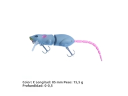 Isca artificial de rato MDUG em plástico, 15,5cm, flutuante