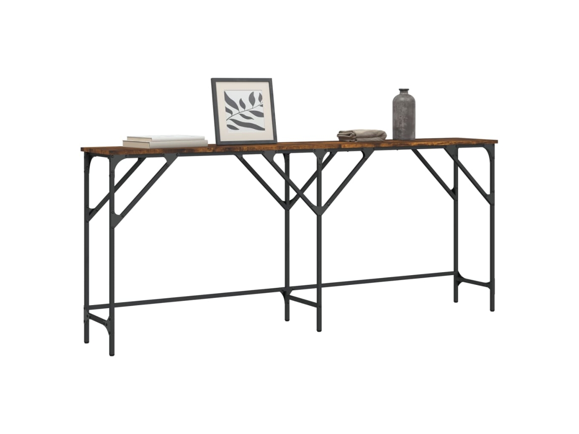 Vidaxl Mesa Consola 180x29x75 Cm Derivados De Madeira Carvalho Fumado