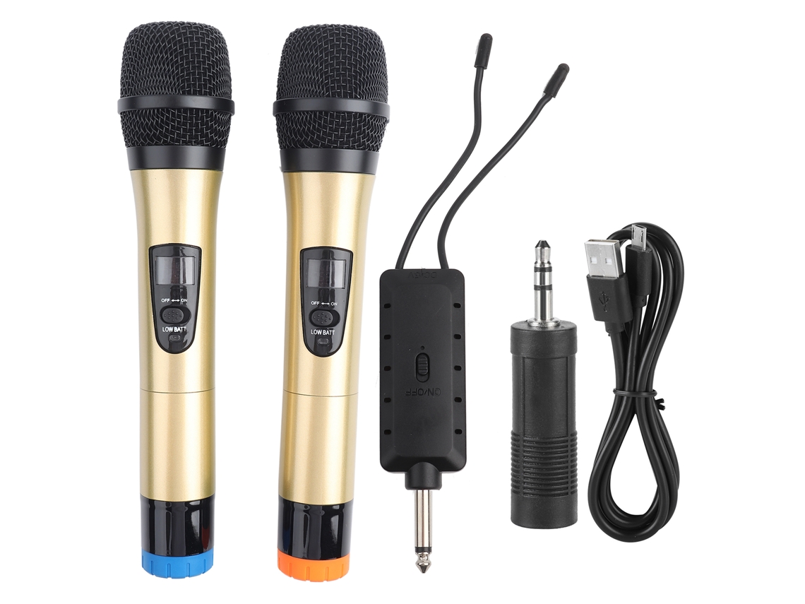 Aetheria microfone Sem Fio Vhf Universal de Mão com Receptor para Karaokê/reuniões Empresariais Dourado