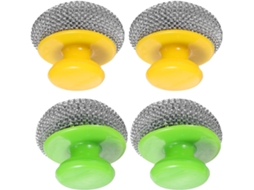 Galpada Conjunto De 4-escovas Aço Inoxidável Para Panelas E Frigideiras Com Cabo