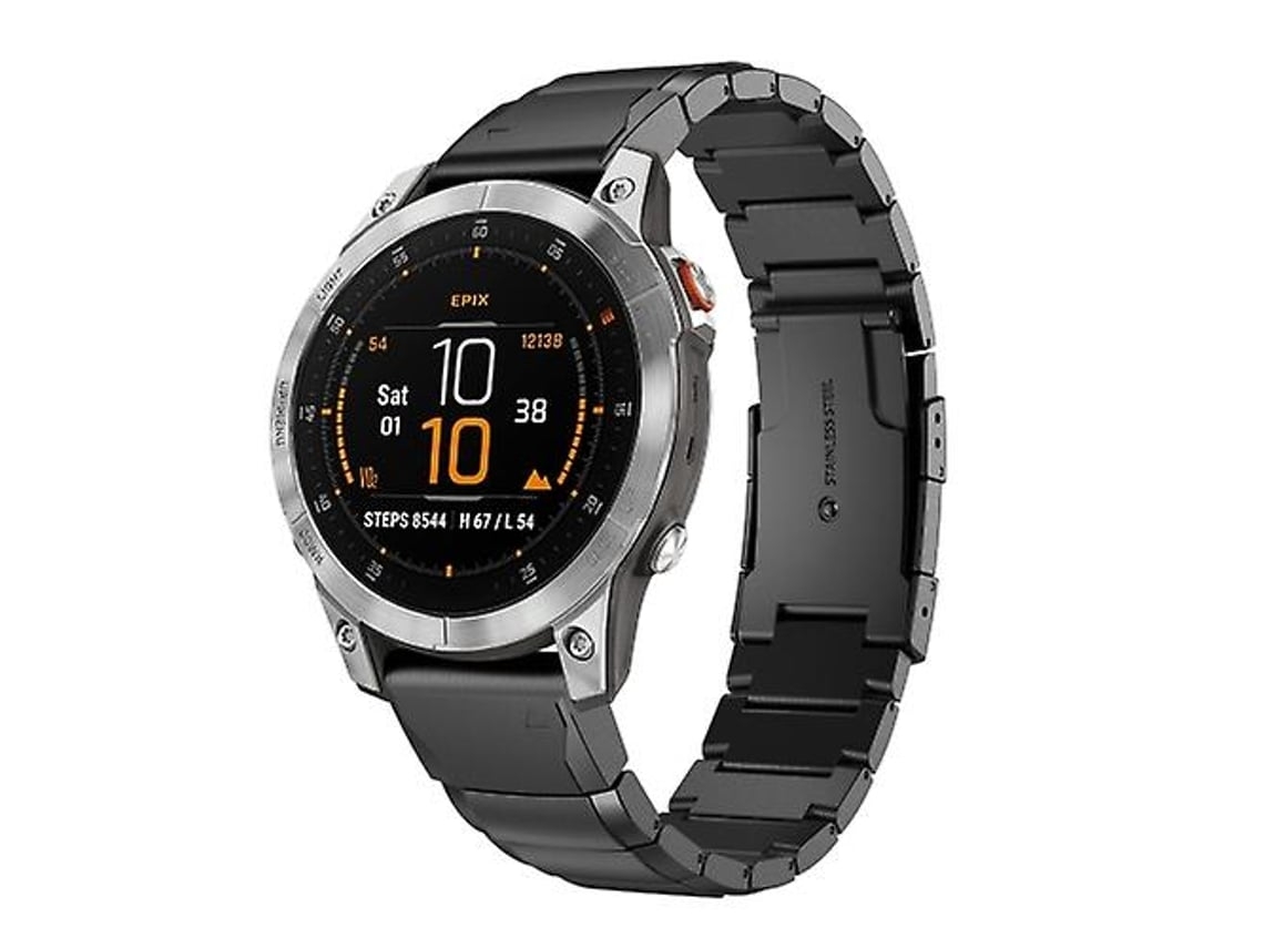 Lurelia Pulseira De Relógio Garmin Epix Gen 2 22 Mm, Preta, Acabamento Moderno