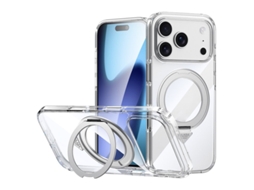 Capa Sulada Para Iphone 17 Pro Com Suporte Integrado, Em Tpu Pc Transparente.