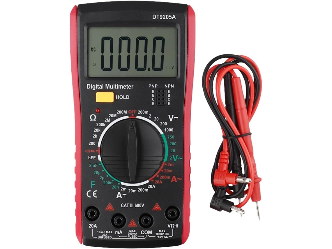 Multímetro Digital Dt9205a Com Capa Protetora De Silicone