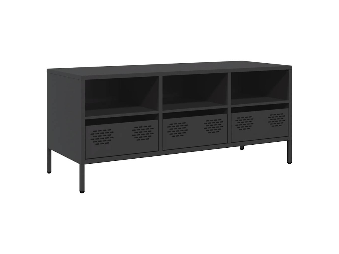Tv Cabinet, Tv Cabinets Vidaxl Preto Aço (n/a)