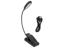 Lâmpada de Mesa clamp 360° rotativa 3 temperaturas de cor 5 LEDs luz de trabalho recarregável para leitura estudo com S/MARCA
