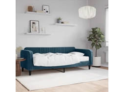 Vidaxl Sofá-cama Com Colchão 90x200 Cm Veludo Azul