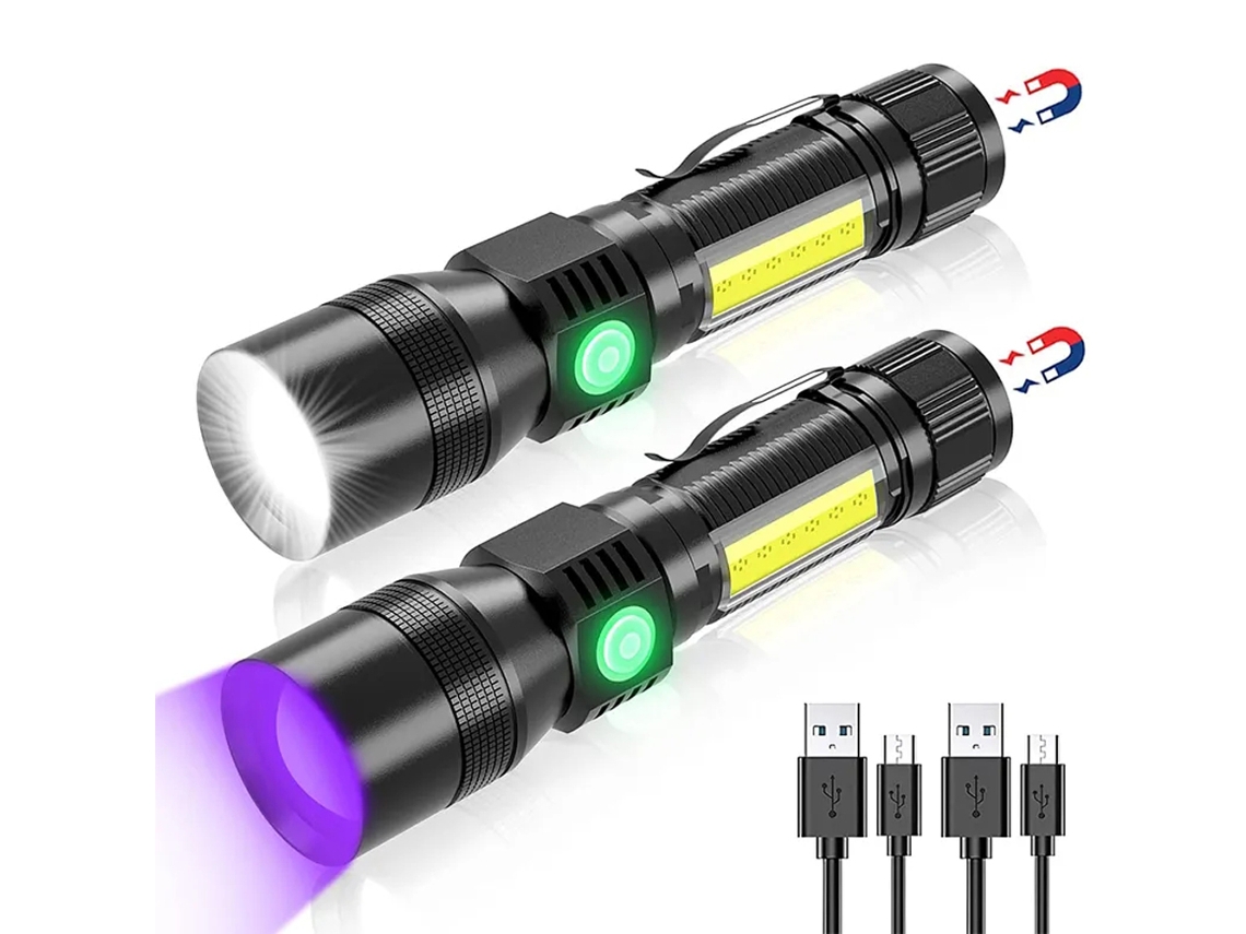 Lanterna Uv Recarregável Via Usb E Lanterna Led De Alta Potência