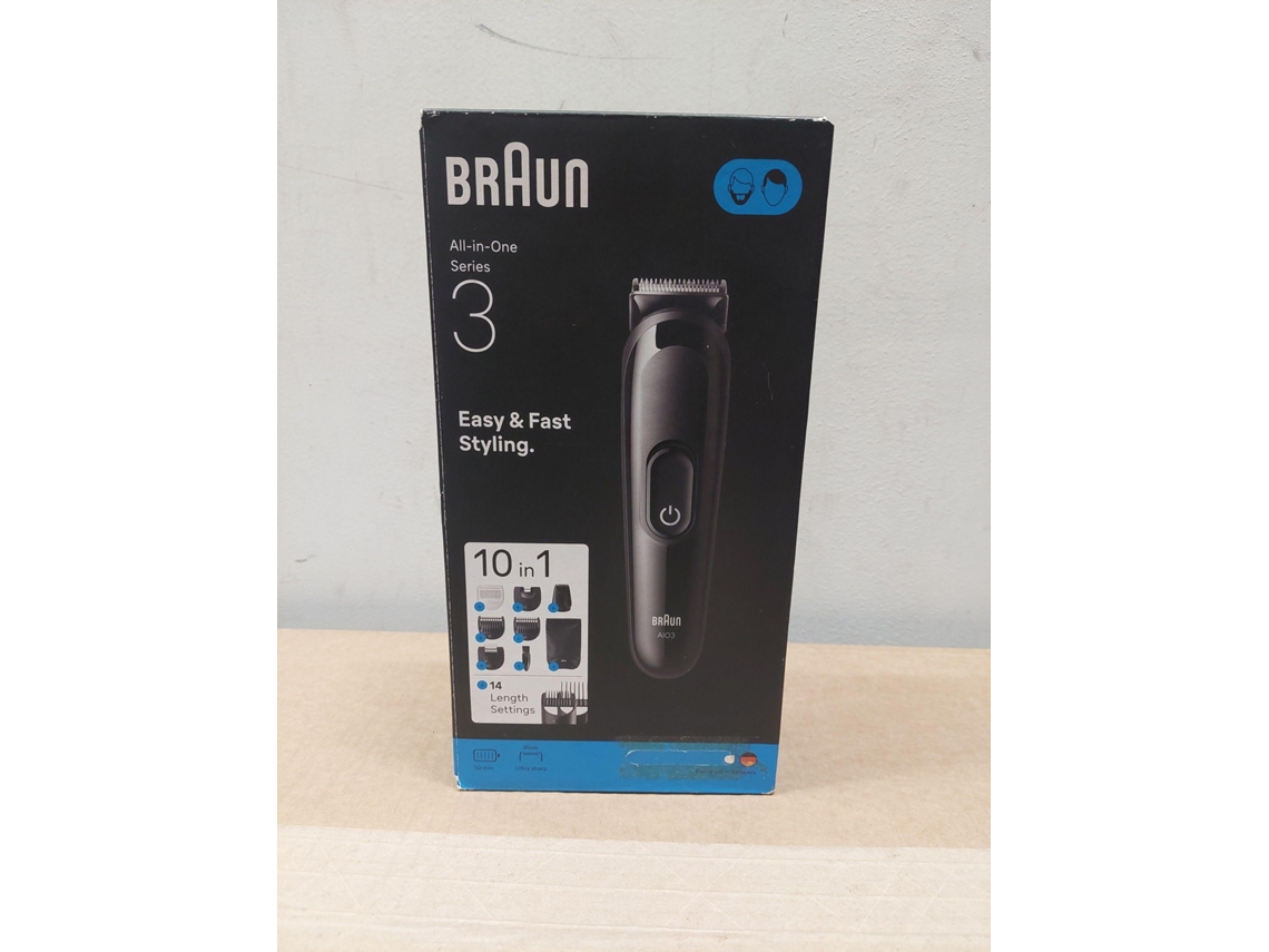 Aparador Multifunções BRAUN Series 3 AIO3560 10-em-1 Para Barba, Cabelo E Corpo (Outlet Caixa Aberta)