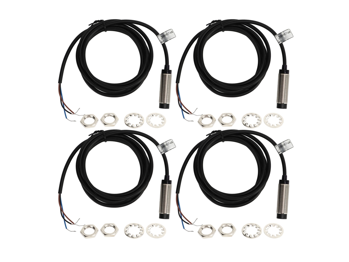 4 Conjuntos de Sensor Inductivo de 3 Cables Npn Nc, Distancia de Detección 4mm, 6 36vdc