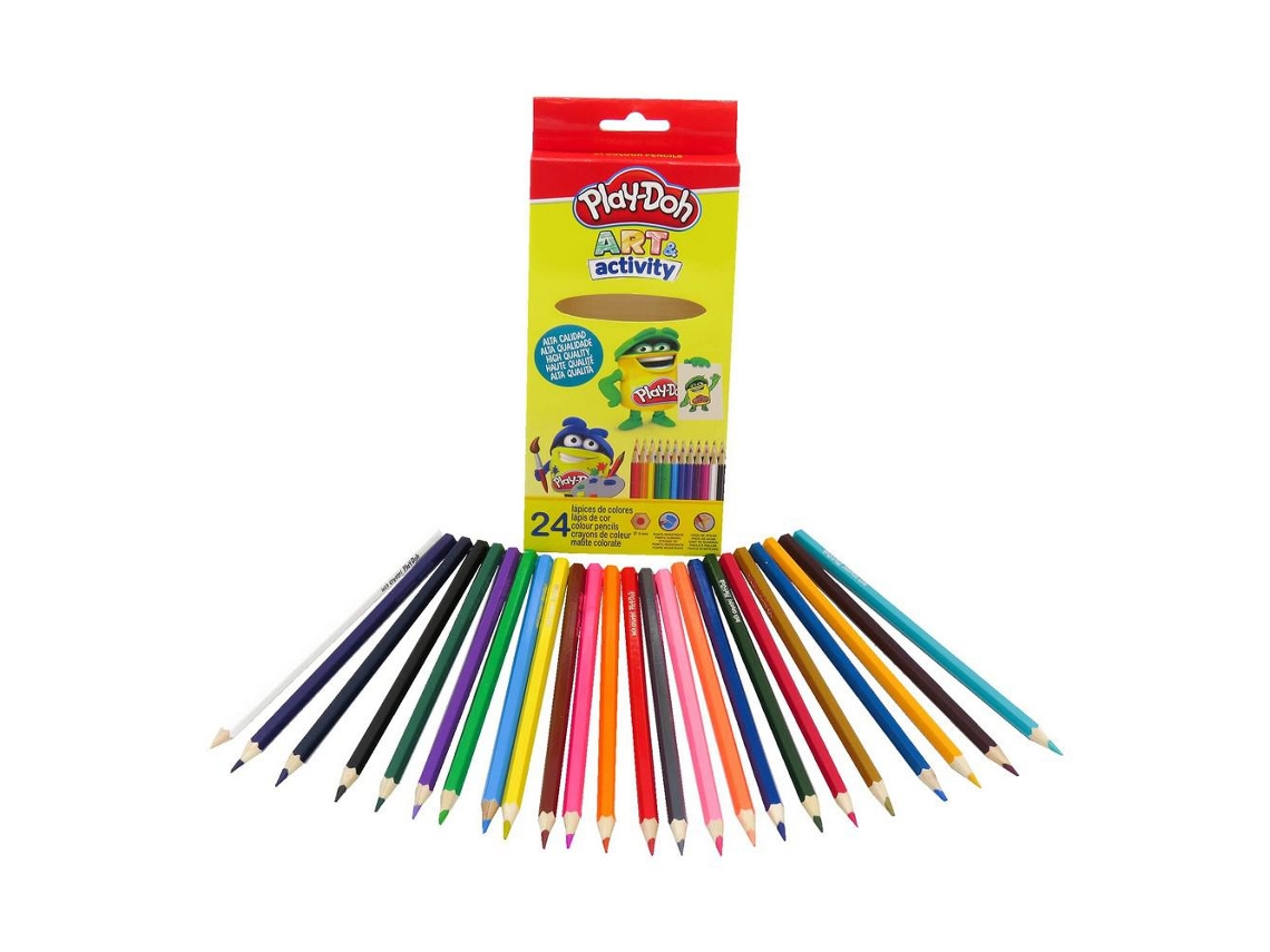 Lápis de Cores Play-Doh Madeira 24 Pcs