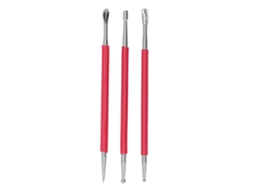 Conjunto de 3 Ferramentas de Aço Inoxidável para Modelagem, Prensagem, Polimento e Corte de Couro. AQUAFORGE