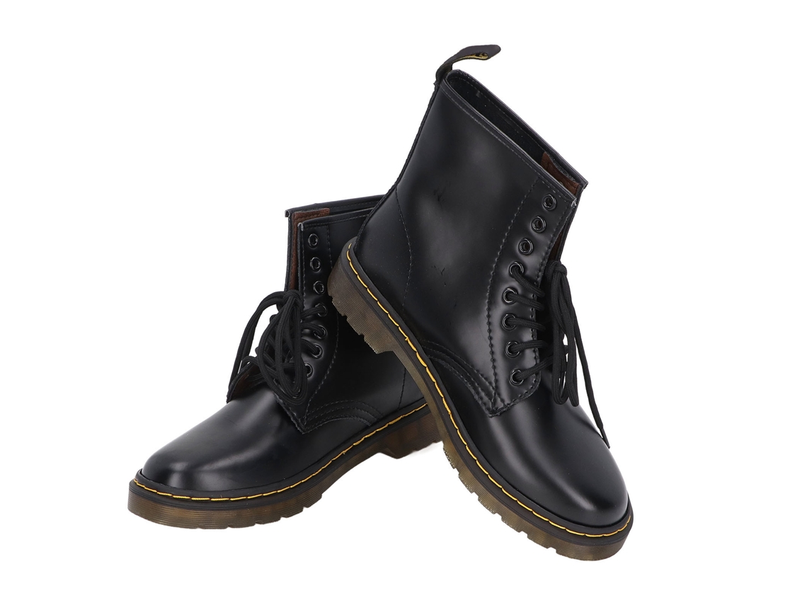 Botas de Couro com Cadarço Salto Baixo Antiderrapante Impermeável Estilo Clássico Feminino 43
