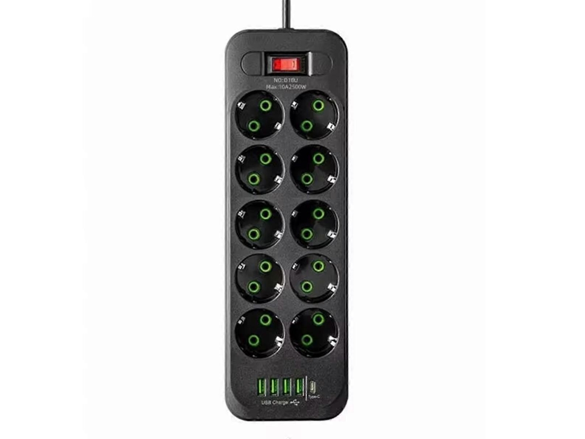 Régua De Tomadas Com Plugue Europeu, 4 Portas Usb E Carregamento Rápido. Olysi Shop