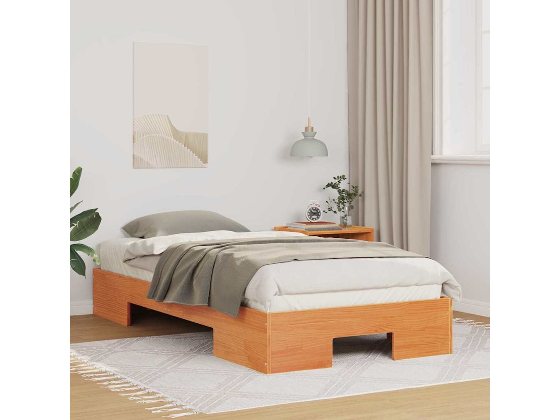 Vidaxl Estrutura Da Cama Castanho 90 X 200 Cm