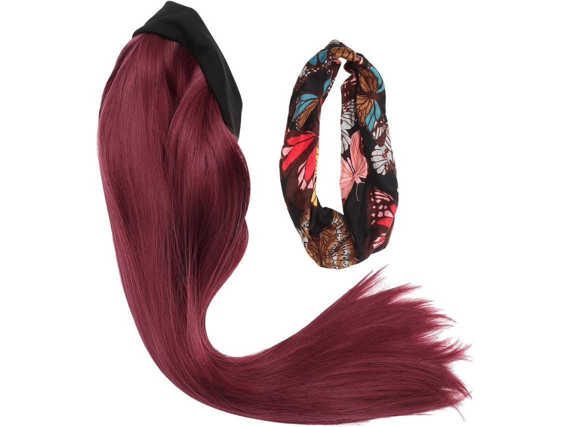 Aplique de cabelo confortável e prático para mulheres, longo, liso, castanho, feito de seda de alta qualidade.