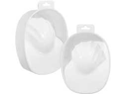 Tigela Retangular de Plástico Branco Para Manicure, Ideal Para Imersão Das Unhas.
