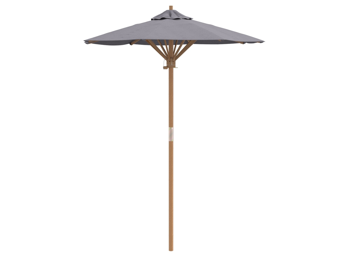 Conjunto 1 Guarda-sol De Jardim Vidaxl Cinzento Bambu (ø 150 X 210 Cm)