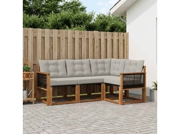 Vidaxl Conjunto De Sofás Para Exterior 4 Pcs Natural E Cinzento-claro