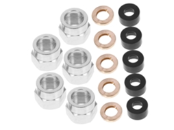 Conjunto De 5 Peças Conectores Gás Em Aço Inoxidável Com Porca Flangeada, Arruela E Mola Resistente À Corrosão