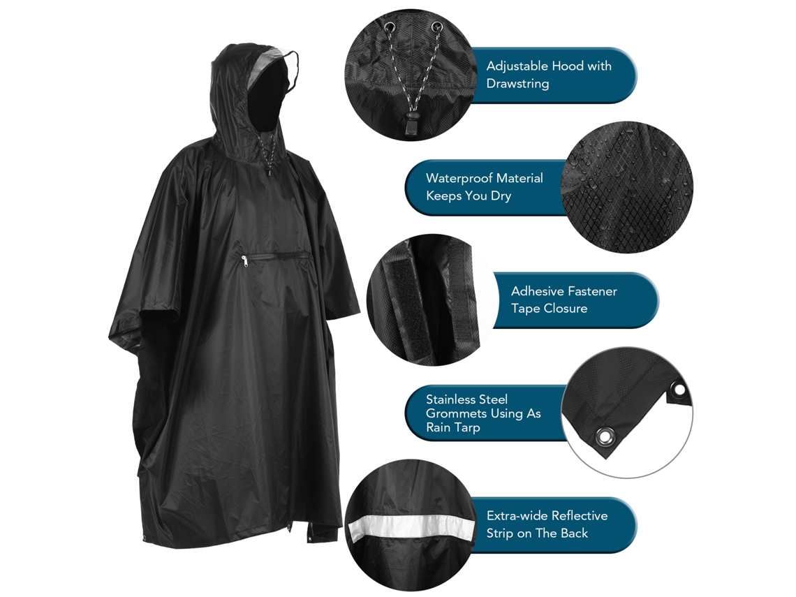 Impermeável Capuz Chuva Camping Hiking Pesca