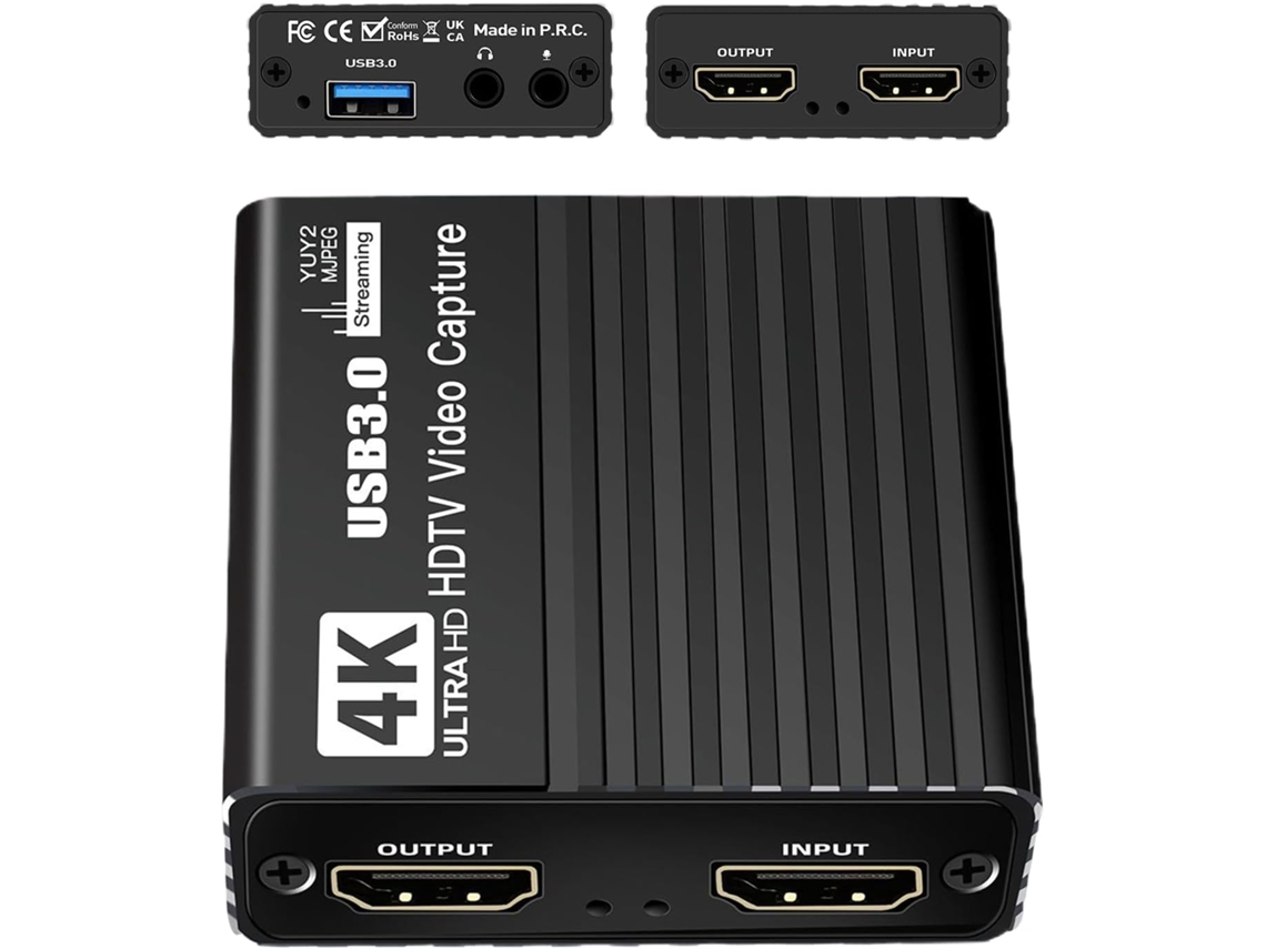 Placa De Captura 4k Dispositivo De Captura E Gravação 1080p, Adaptador De Baixa Latência 60fps Placa De Captura 4k Dispositivo De C Gokoco