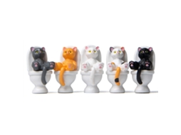 Peças Estátuas De Gato No Toalete Decorativas