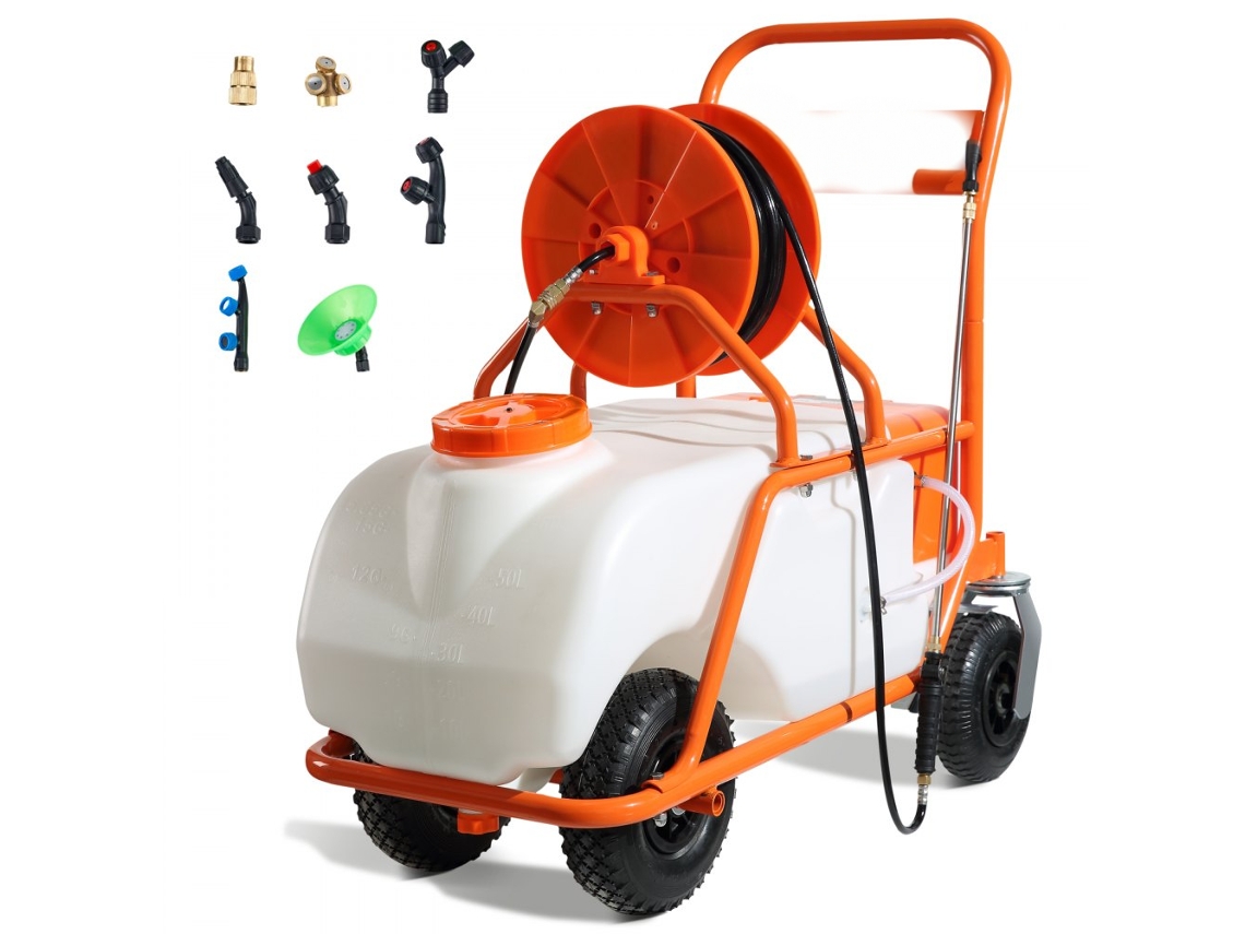Pulverizador Elétrico 60l Com Rodas, Bateria 12v E Pressão Até 90psi Tekmaquinas