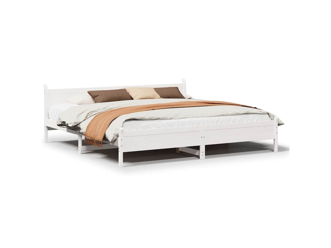 Bed Frame, Bed Frames Vidaxl Marrom Madeira De Pinho (200 X 200 Cm)